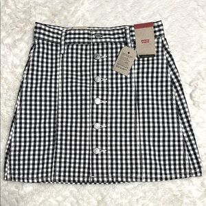 Levi's Black and White Checkered Skirt